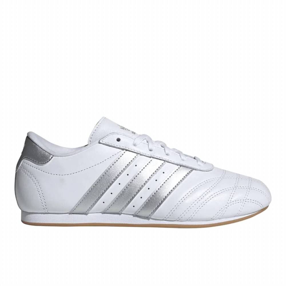 NEW ADIDAS women's taekwondo lace sneakers in silver/white